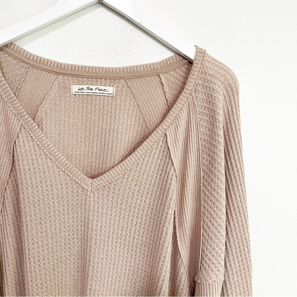 BOGO! Free People Santa Clara Thermal Toasted Oat Oversized XS - Picture 4 of 10